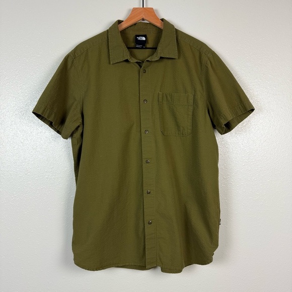 The North Face Olive Green Short Sleeve Button Up - Picture 1 of 3